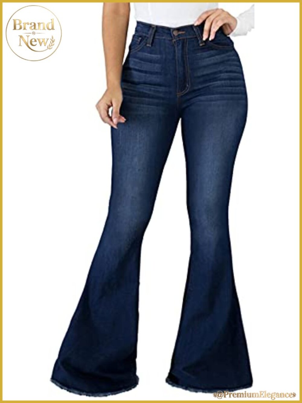 High Waisted Ripped Flare Jeans Women Bell Bottom Denim Pants
